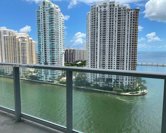 balcony with a water view