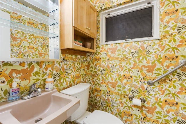 bathroom featuring sink and toilet