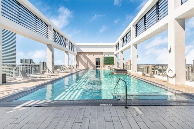 view of pool with a patio