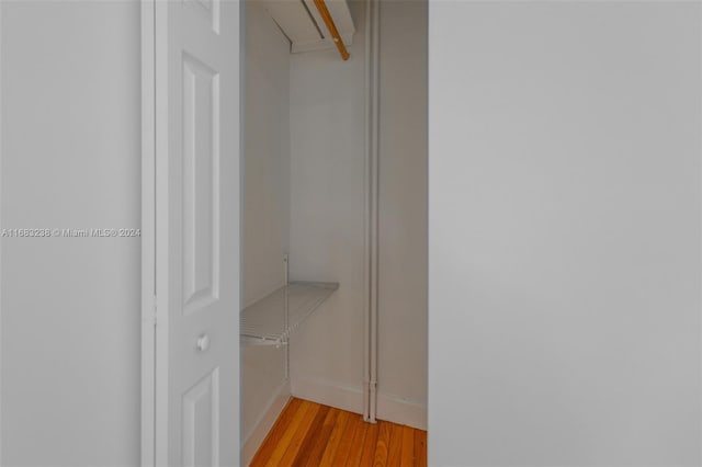 spacious closet featuring light hardwood / wood-style floors