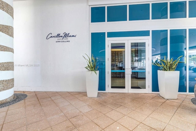 property entrance with french doors