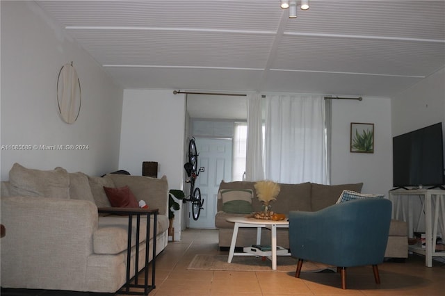 view of tiled living room