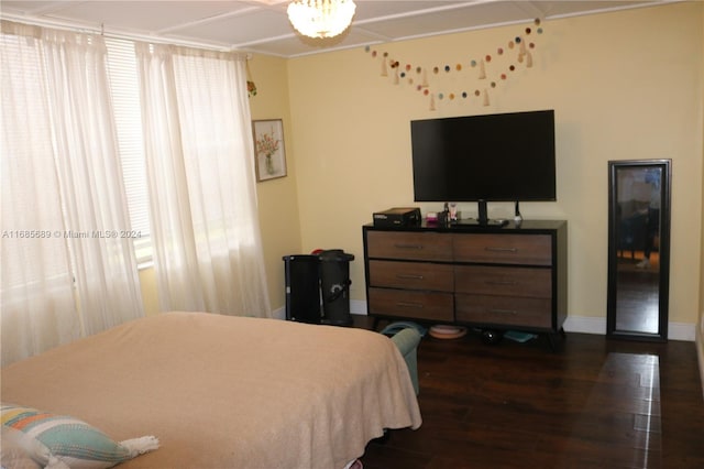 bedroom featuring dark hardwood / wood-style floors