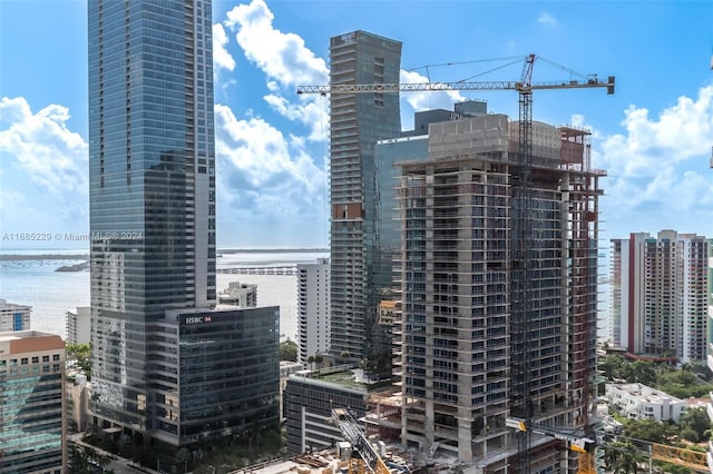 property's view of city with a water view