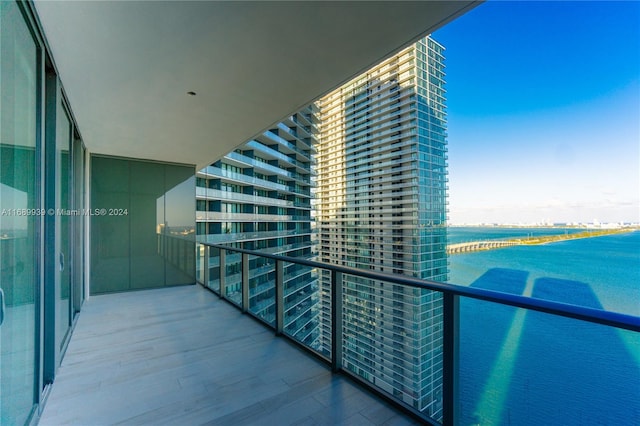 balcony with a water view