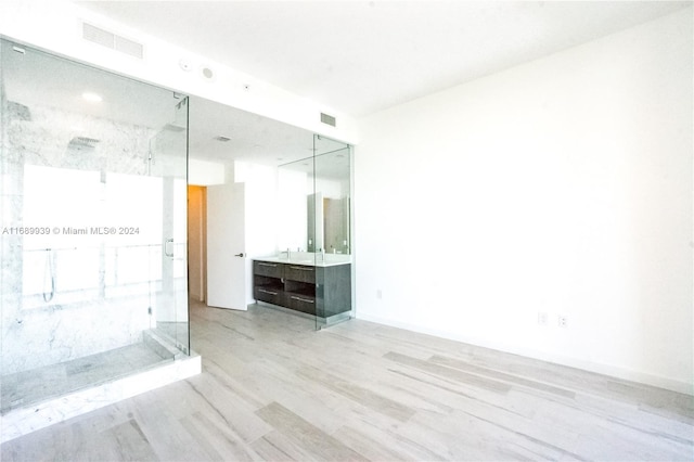 empty room featuring light wood-type flooring