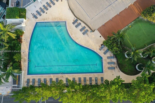 888 Biscayne Blvd Unit 4007, Miami, FL 33132 - bird's eye view of a pool area