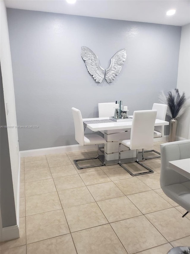 view of tiled dining room