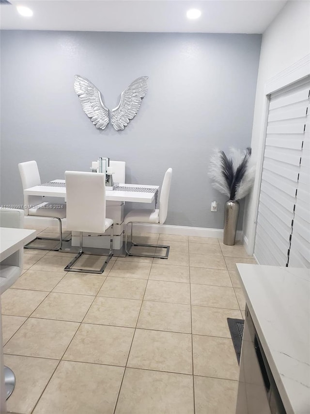 view of tiled dining space