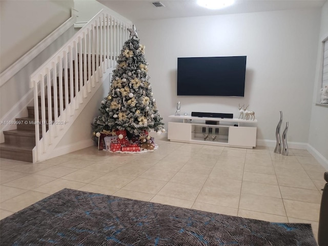 view of tiled living room