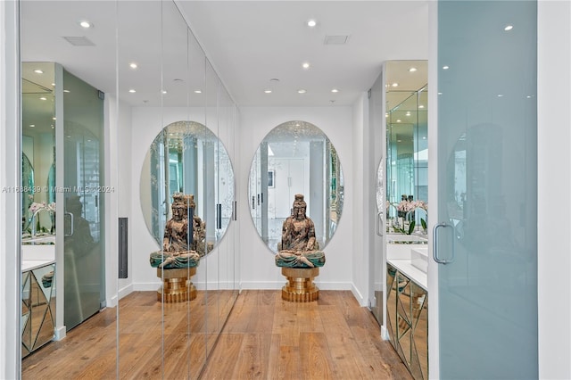 foyer featuring light hardwood / wood-style floors