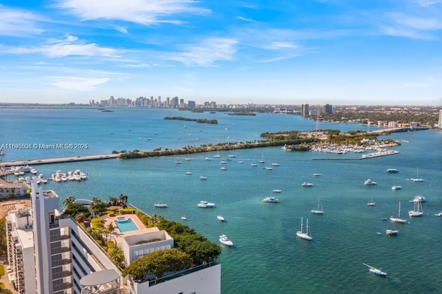 water view featuring a city view