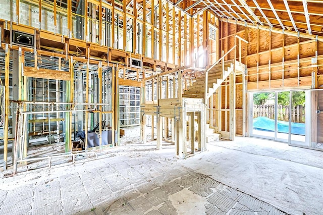 miscellaneous room featuring vaulted ceiling