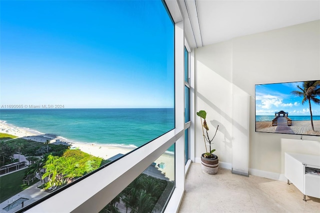 balcony with a beach view