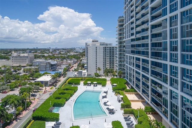 6801 Collins Ave Unit 1215, Miami Beach, FL 33141 - view of pool featuring a city view
