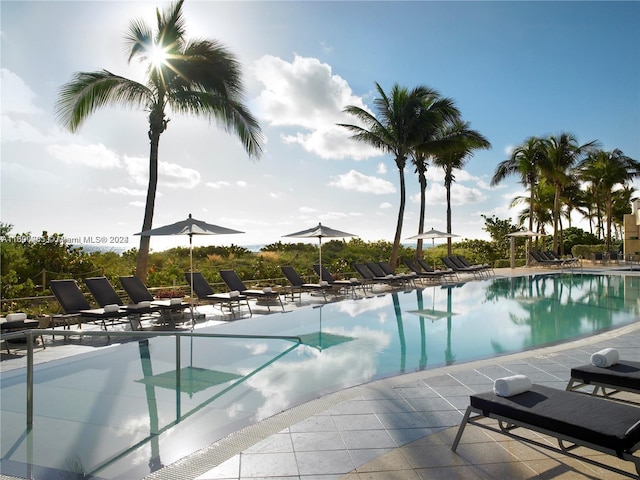 6801 Collins Ave Unit 1215, Miami Beach, FL 33141 - community pool with a patio area