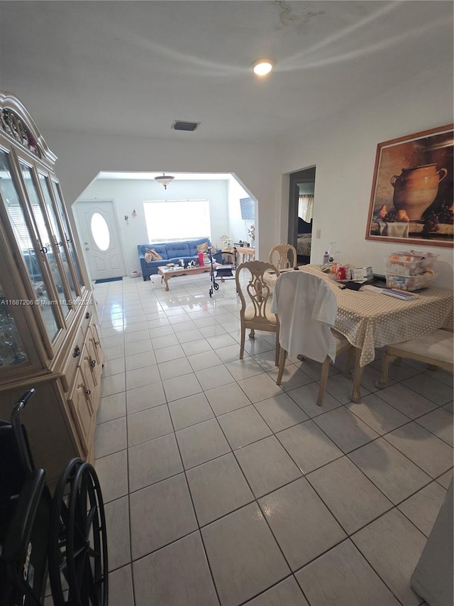 view of tiled dining room