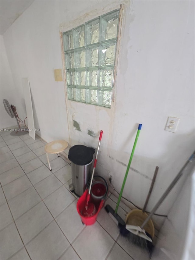 bathroom with tile patterned flooring