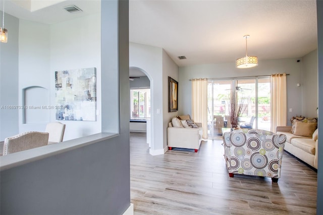 living room featuring hardwood / wood-style flooring