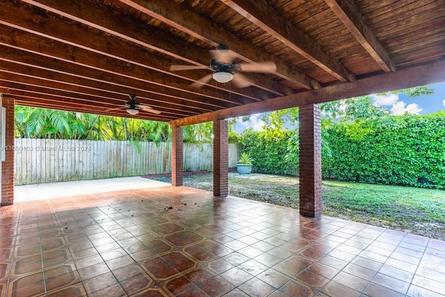 view of patio with ceiling fan