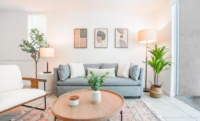 view of tiled living room