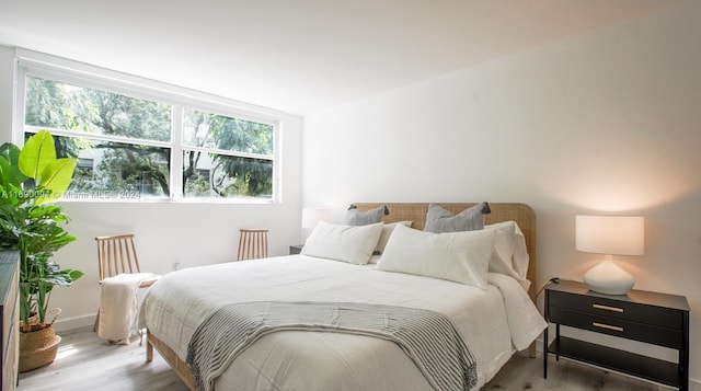 bedroom featuring light hardwood / wood-style flooring