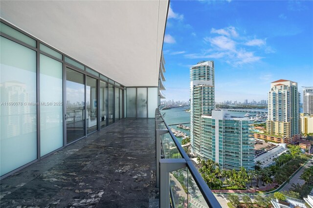 balcony with a water view