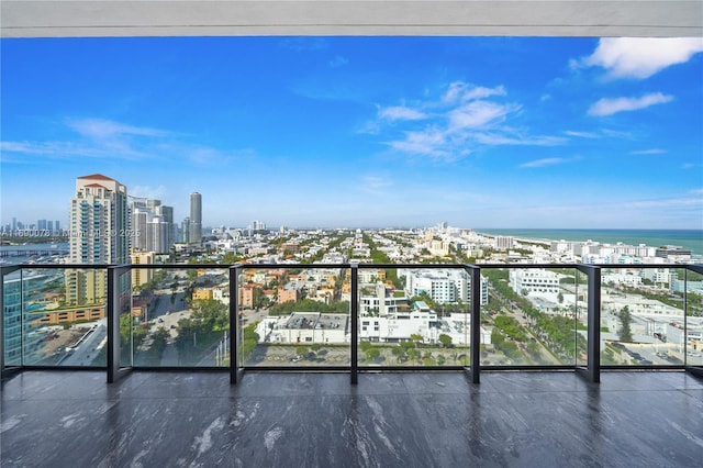 balcony with a water view