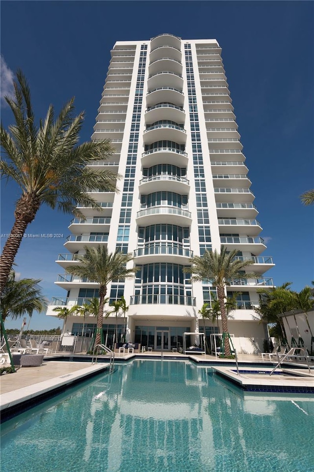 view of pool featuring a patio area