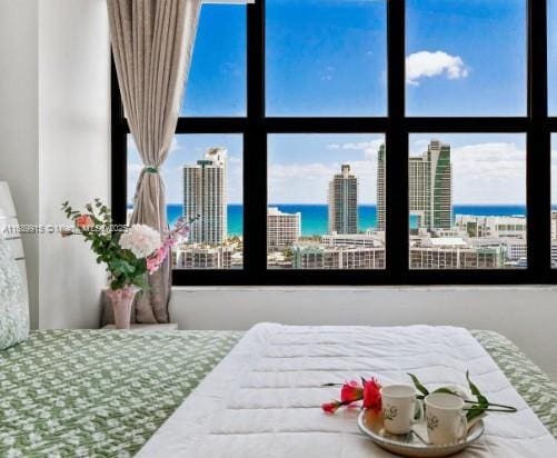 2500 Parkview Dr Unit 2303, Hallandale Beach, FL 33009 - bedroom featuring a water view