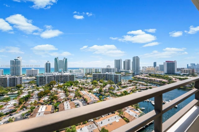 balcony with a water view