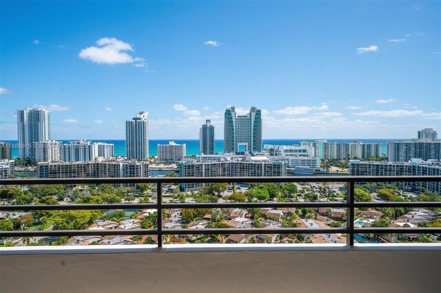 2500 Parkview Dr Unit 2303, Hallandale Beach, FL 33009 - balcony featuring a city view and a water view