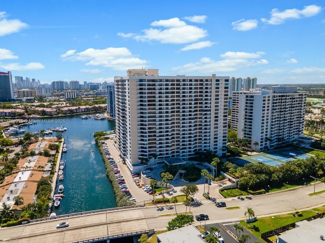 2500 Parkview Dr Unit 2303, Hallandale Beach, FL 33009 - drone / aerial view with a water view and a view of city
