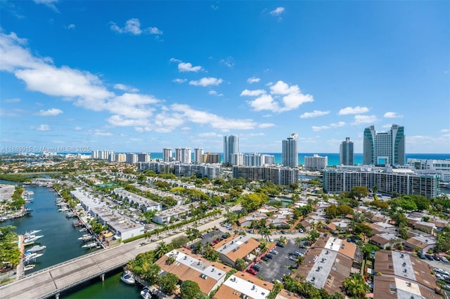 2500 Parkview Dr Unit 2303, Hallandale Beach, FL 33009 - birds eye view of property featuring a water view and a view of city