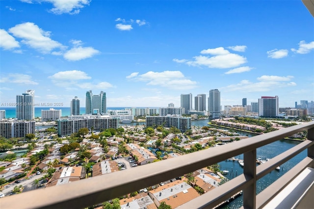 2500 Parkview Dr Unit 2303, Hallandale Beach, FL 33009 - balcony featuring a water view and a city view