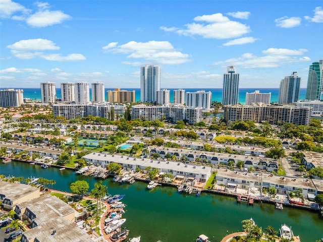 2500 Parkview Dr Unit 2303, Hallandale Beach, FL 33009 - aerial view featuring a city view and a water view