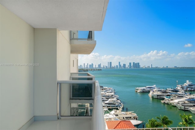 property view of water with a view of city