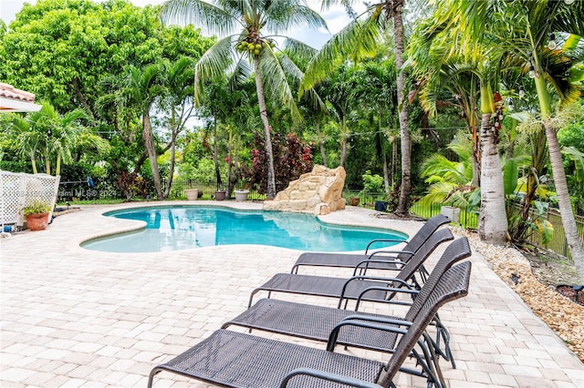 view of pool with a patio area