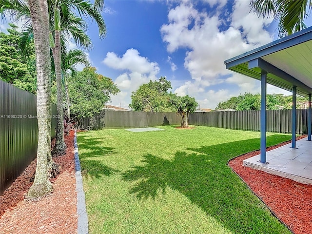 view of yard with a patio