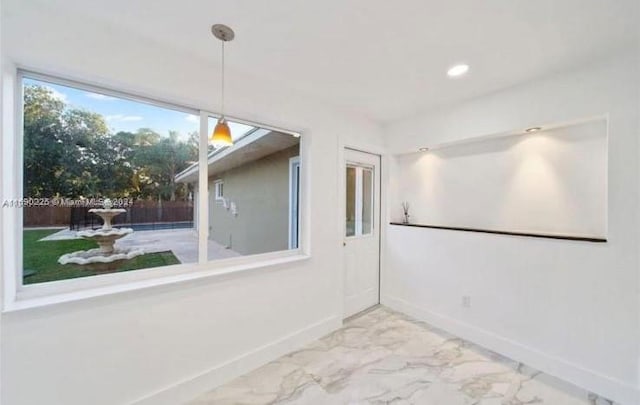 view of unfurnished dining area