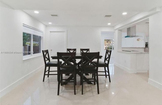 view of dining area