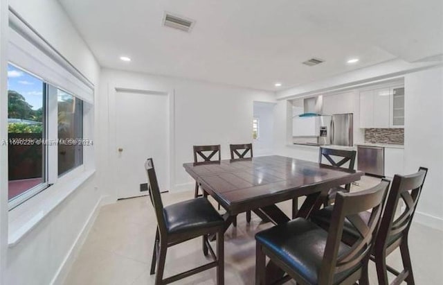 view of tiled dining room