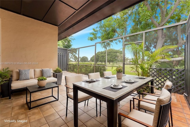 view of patio / terrace featuring an outdoor hangout area