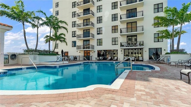 view of pool with a patio