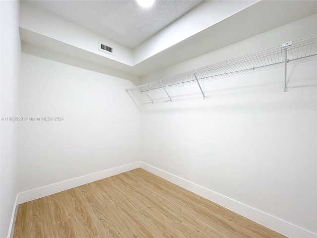 walk in closet featuring wood-type flooring