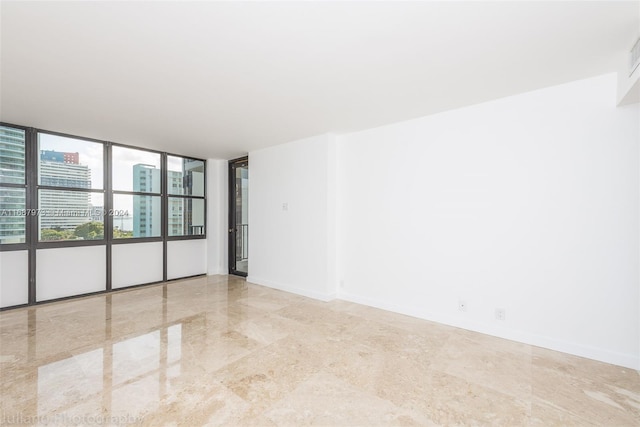 spare room featuring expansive windows