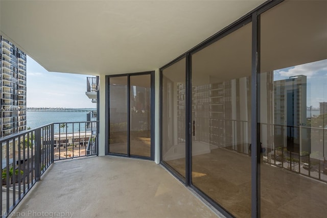 balcony with a water view