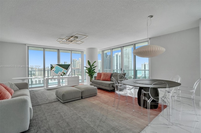330 Sunny Isles Blvd Unit 5-2207, Sunny Isles Beach, FL 33160 - living room with plenty of natural light, expansive windows, and a textured ceiling