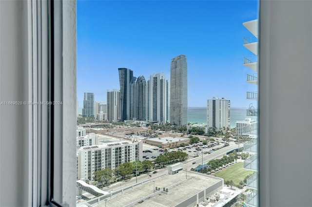 330 Sunny Isles Blvd Unit 5-2207, Sunny Isles Beach, FL 33160 - balcony featuring a skyline view and a water view