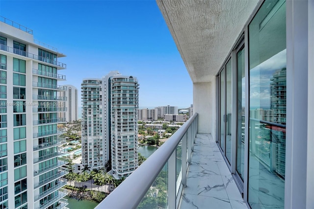 balcony with a water view